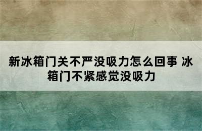 新冰箱门关不严没吸力怎么回事 冰箱门不紧感觉没吸力